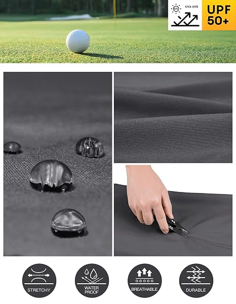 SPECIALMAGIC GOLF PANTS MEN STRETCH SLIM FIT HIKING PANTS LIGHTWEIGHT DRESS CASUAL TAPERED 2 BACK ZIPPER POCKETS,GREY 30W30L