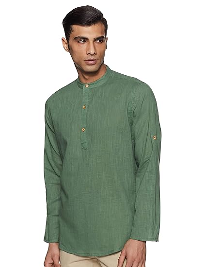 Men's Achkan Kurta (SS19/NAY-1018 A_Green_Small)