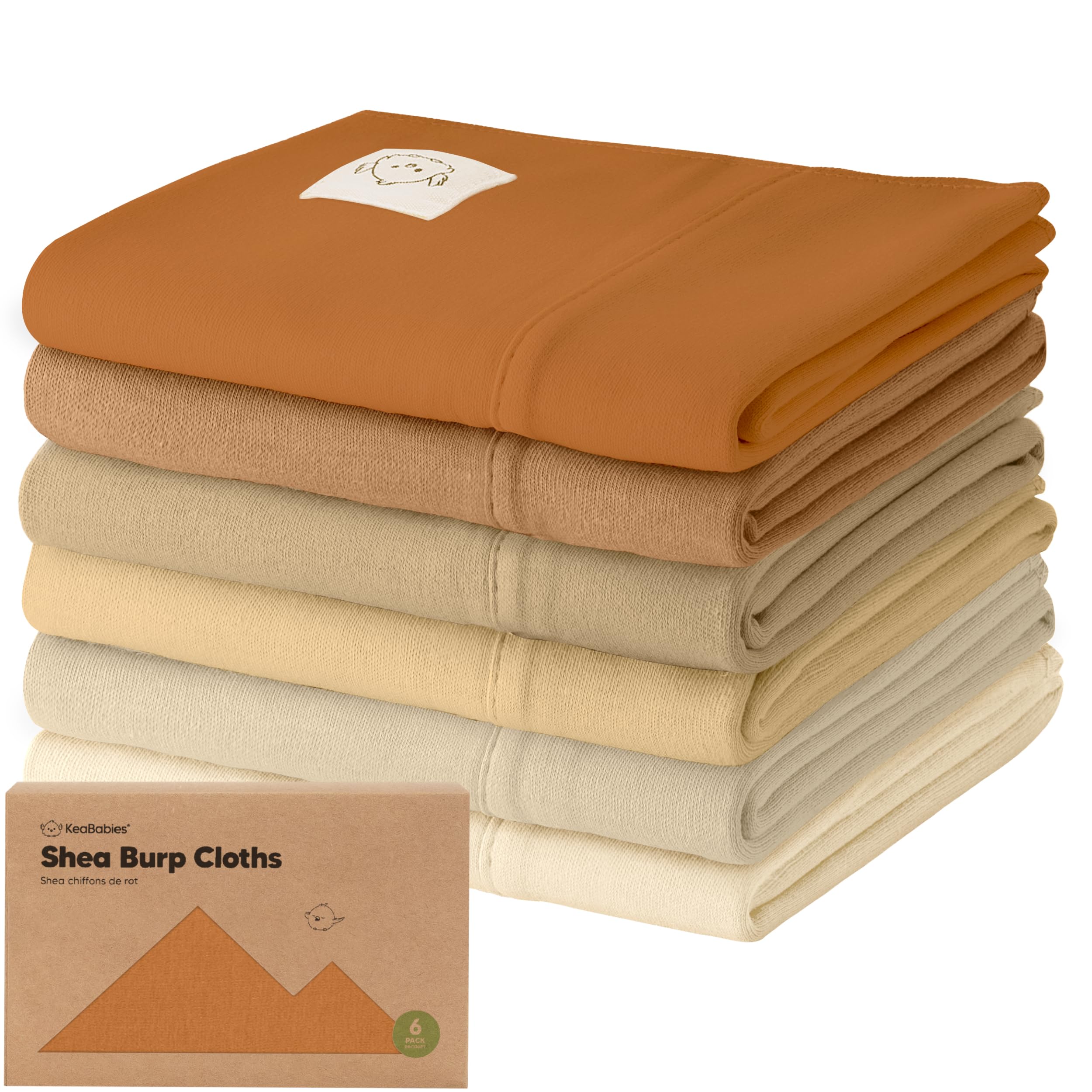 Photo 1 of Organic Burp Cloths Baby Boy, Girl - 6-Pack Large Cotton Burping Cloths for Babies, Spit Up Rags, Super Absorbent, Ultra Soft Newborn Rag, Gender Neutral, Machine Washable, Durable(Terracotta)