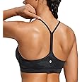 CRZ YOGA Butterluxe Womens Y Back Sports Bra - Padded Racerback Low Impact Spaghetti Thin Strap Workout Yoga Top