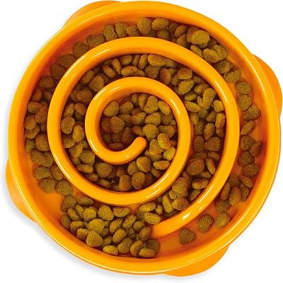 Comedouro Divertido Slo-Bowl - Comedouro de Obstáculos para Cães - Laranja - Médio/Mini