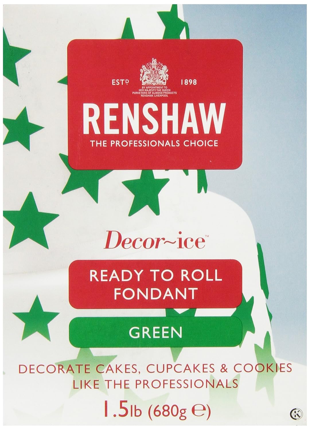 Renshaw Fondant Icing, Green, 1.5 Pound Grocery