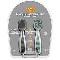 NumNum Pre-Spoon GOOtensils | Baby Spoon Set (Stage One + Stage Two) | BPA Free Silicone Self Feeding Utensil | #1…