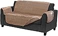Serta | Quilted Electric Warming Furniture Protector, Pet Safe & Durable Easy Care Microsuede Fabric (Loveseat Protector, Camel)