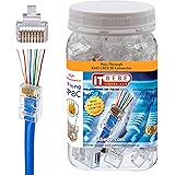 ITBEBE Gold Plated 100 Pieces End Pass Through RJ45 Cat5 Cat5e Connector by itbebe (Cat5/5e 100 Pieces)