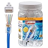 ITBEBE Gold Plated 100 Pieces End Pass Through RJ45