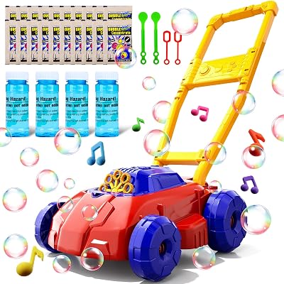 Doloowee Bubble Lawn Mower for Toddlers Bubble Makers for Kids Gift Set