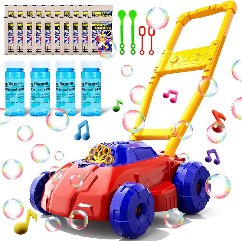 Doloowee Bubble Lawn Mower for Toddlers Bubble Makers for Kids Gift Set