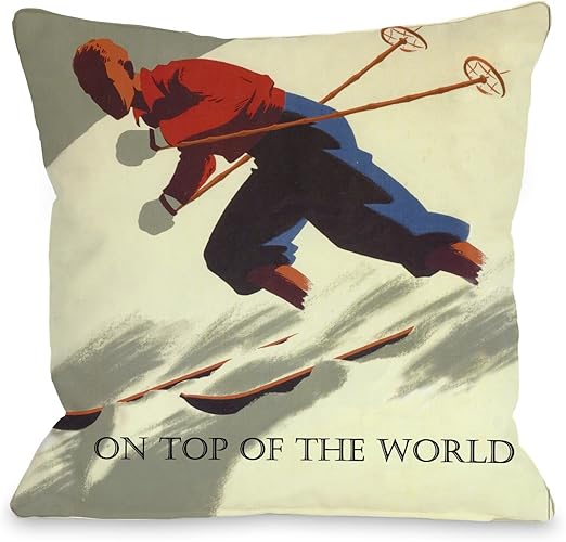 Amazon Com One Bella Casa On Top Of The World Vintage Ski Throw