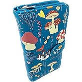 Shag Wear Mushroom Forest Large Wallet for Women and Teen Girls Vegan Faux Leather Teal 7"