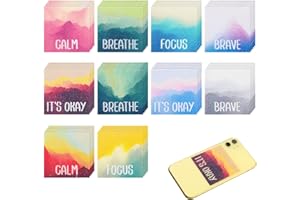 SEAJAN 50 Pieces Calm Stickers Anxiety Sensory Stickers Textured Sensory Adhesives Clam Sensory Strips Anxiety Stress Relief Items for Phone Water Bottle Desk School Office (Landscape)