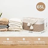 TIMEYARD Large Storage Basket 65L Cotton Rope 55x38x30 cm Laundry Toy Basket view 3