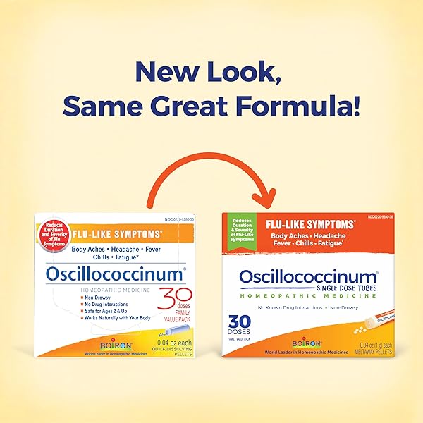 BOIRON OSCILLOCOCCINUM FOR RELIEF FROM FLU-LIKE SYMPTOMS OF BODY ACHES, HEADACHE, FEVER, CHILLS, AND FATIGUE – 30 DOSES