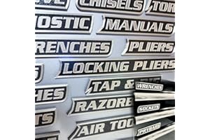 ACMEDICA 12/24 Pack of Magnetic Toolbox Labels, 2026 New 3D Printed Magnetic Tool Box Labels, Tool Box Organize Accessories, Reusable Tags for Mechanic, DIY Enthusiast, for Steel Toolboxes (Black, 24Pcs)