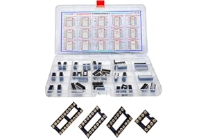 CHIPNEW 57Pcs 19-in-1: 74HCxx Series Logic gate IC Assortment Kit+DIP Socket,15 Types 74HC00~74HC595 Series High-Speed Si-gate CMOS Logic ICS Assorted Kit