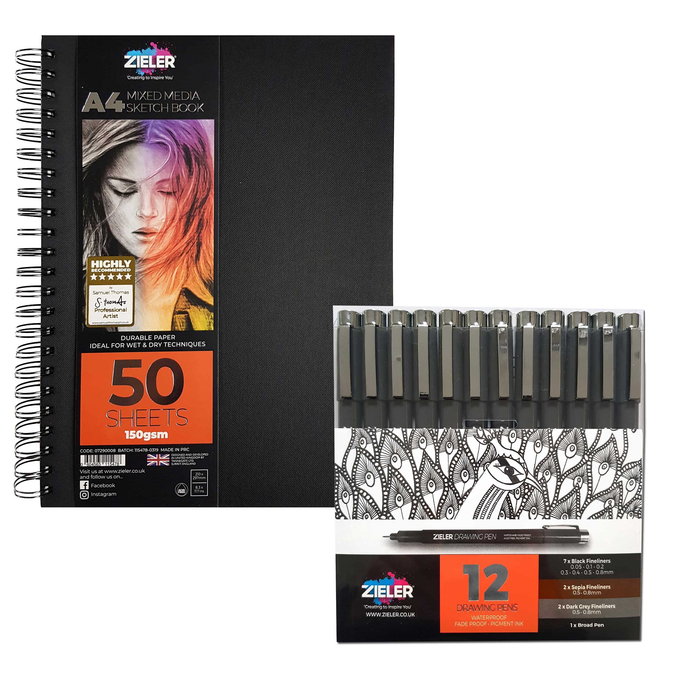 Zieler Fineliner Drawing Pens Starter Set