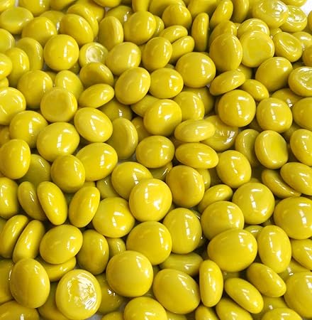 Creative Stuff Glass 4 Lb Opal Lime Yellow Glass Gems Vase