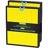 2 Pack Vital 200S Pet Replacement Filter Compatible with LEVOIT Vital 200S Air Purifier, HEPA and Activated Carbon Filter, Vital 200S-RF-PA(LRF-V201-YUS) Yellow