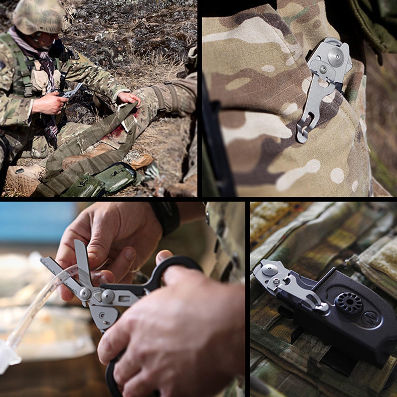 Trauma Schere Multitool Rettungsschere mit 6 Praktischen Funktionen Faltbare Scherenzange aus Edelstahl - Ideal für Professionellen Einsatz Im Rettungsdienst Oder Alltägliche Aufgaben 6