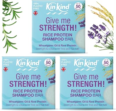KinKind Rice Water Shampoo Bar Hair Growth 3 Bars UK Made Solid Shampoo