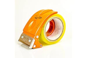 PROSUN Metal Big Handheld Tape Gun Dispenser 3 Inch (Large Size) 75mm Wide Packing Packaging Sealing Tape Cutter Orange TG08-ORG for People with Big Hands