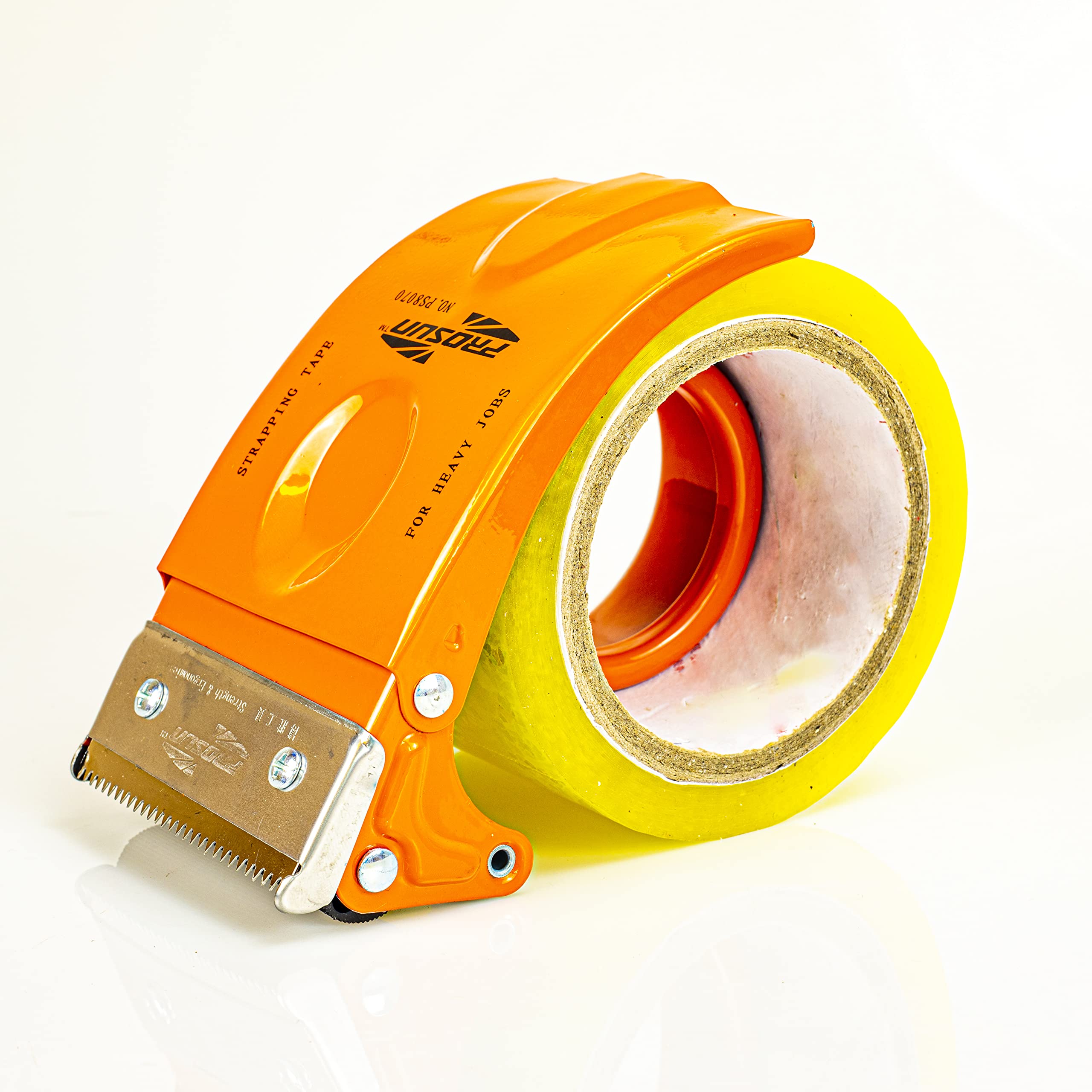 PROSUN Tape Packing Dispenser Gun, Fast Reload 75mm (3 Inch) Heavy Duty Parcel Tape Gun, Pistol Grip Carton Sealer, Orange