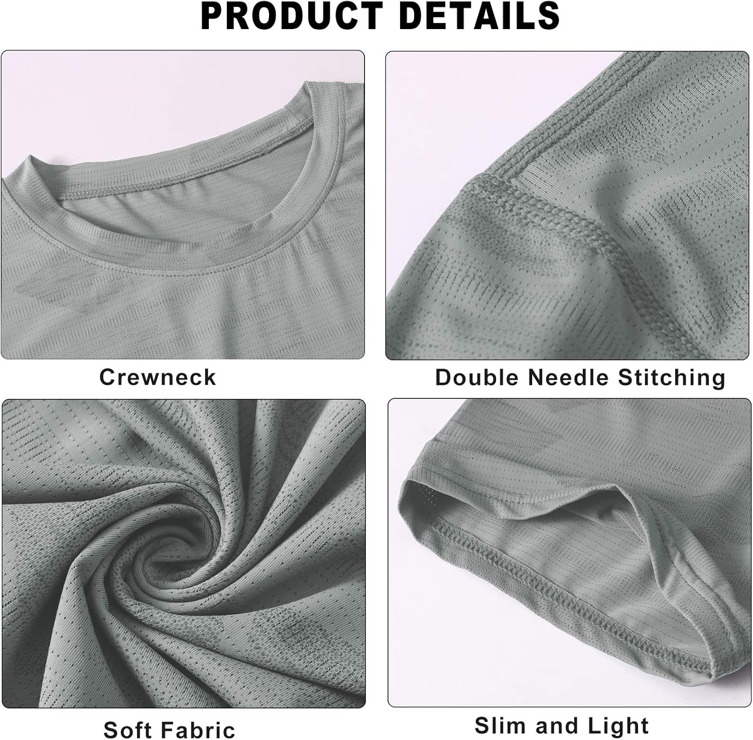 Men's Athletic T-Shirts, Cool Dry Fit Short Sleeve Workout Shirts, Crew Neck Sports Gym Running Fitness Tee Tops: Clothing