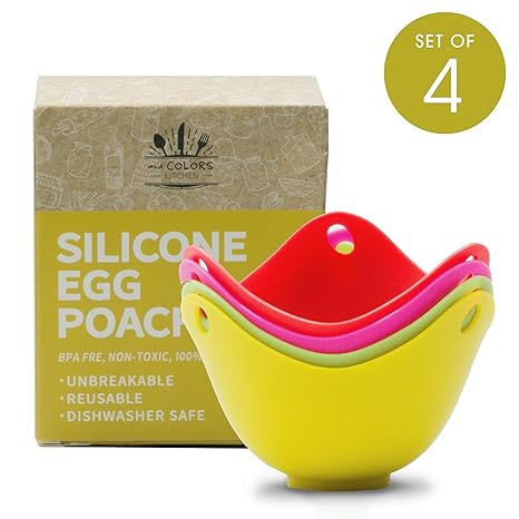 Ancolors - Juego de 4 huevos de silicona para microondas o estufas ...