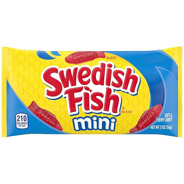 SWEDISH FISH MINI SOFT & CHEWY CANDY, BULK CANDY, MOTHER’S DAY, 24 – 2 OZ BAGS