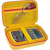 Comecase Hard Case for Fluke 87V/88V/15B+/17B+ and More Digital Multimeter | Hard Shell with Mesh Pocket &amp; Elastic Strap, Stores Meter and Leads for Jobsite, Workshop and Travel, Yellow, Case Only