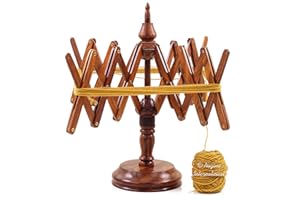 Nagina International's Yarn Swift Umbrella Table Top Yarn Winder | Hand Operated Ball Winder Holder | Knitting Tool for Swift Winding Lines, Laces Yarns & Fiber (Rosewood)