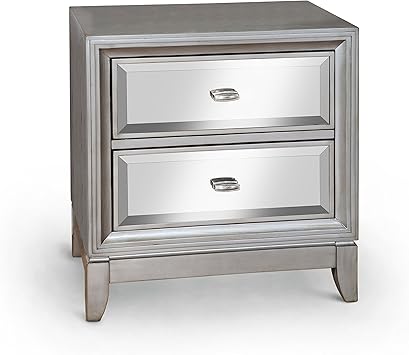 Amazon Com Furniture Of America Sterling Contemporary Nightstand Silver