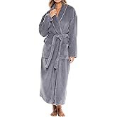 Alexander Del Rossa Plush Robe for Women, Long Fleece Winter Bath Robe, Plus Size