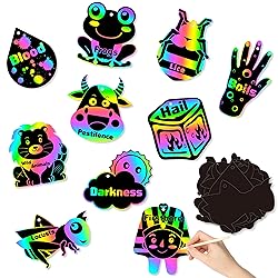WATINC 60pcs Passover Scratch Paper Art Kit with 10