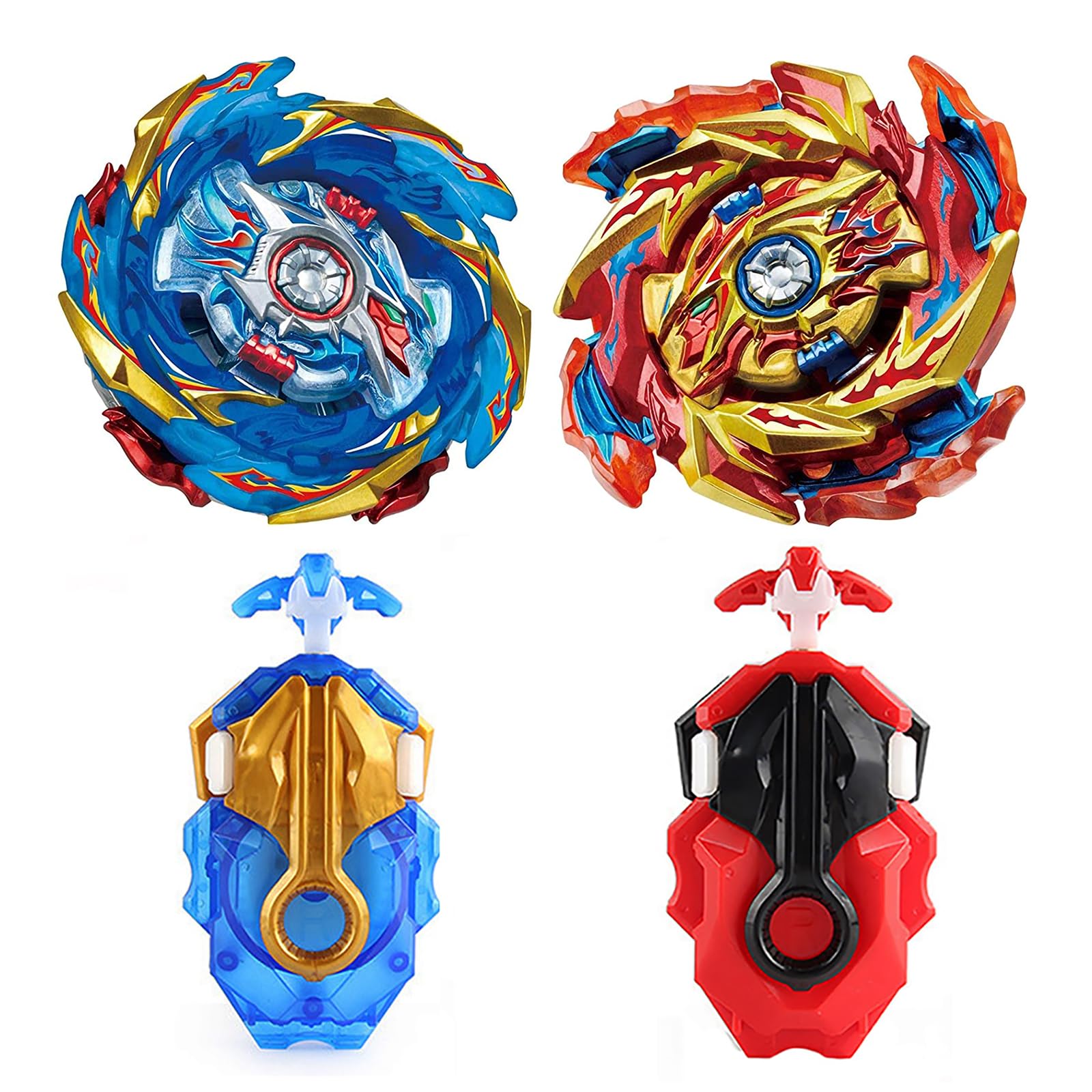 Netoke Gyros Turbo Set, 4D Metal Fusion Combat Gyros, With Battling Top Launcher, Gift Sets,(B-174-1+B-174-2)
