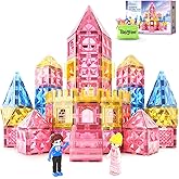 Soyee Diamond Magnetic Tiles Magnet Building Blocks - Princess Castle Toys for Girls & Boys Age 3-8 Birthday Present 5 6 7 8 9 10 Year Old Valentines Day Gifts for Kids Classroom