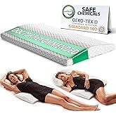 ComfiLife Lumbar Support Pillow for Sleeping Memory Foam Pillow for Back Pain Relief - Side, Back and Stomach Sleepers- Triangle Wedge Pillow - Bed Rest Pillow - Medium-Soft (White, Standard)