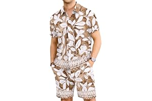 TURRLUDY 2 Piece Hawaiian Outfit Vacation Short Sets Tropical Shorts Set Outfits Casual Breathable Beachwear