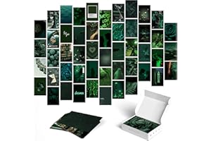 Y2K BOO Dark Green Wall Collage Kit - 50 Aesthetic Posters for Room Decor, Perfect for Dorms and Bedrooms, Stylish Dark Green Wall Art for Teen Girls and Cozy Spaces