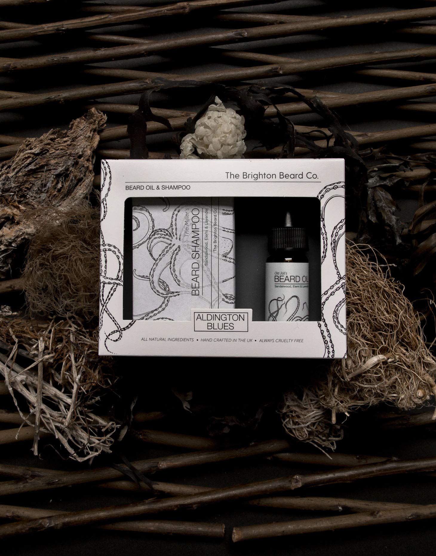 The Brighton Beard Co. Aldington Blues Solid beard shampoo & beard oil Gift set
