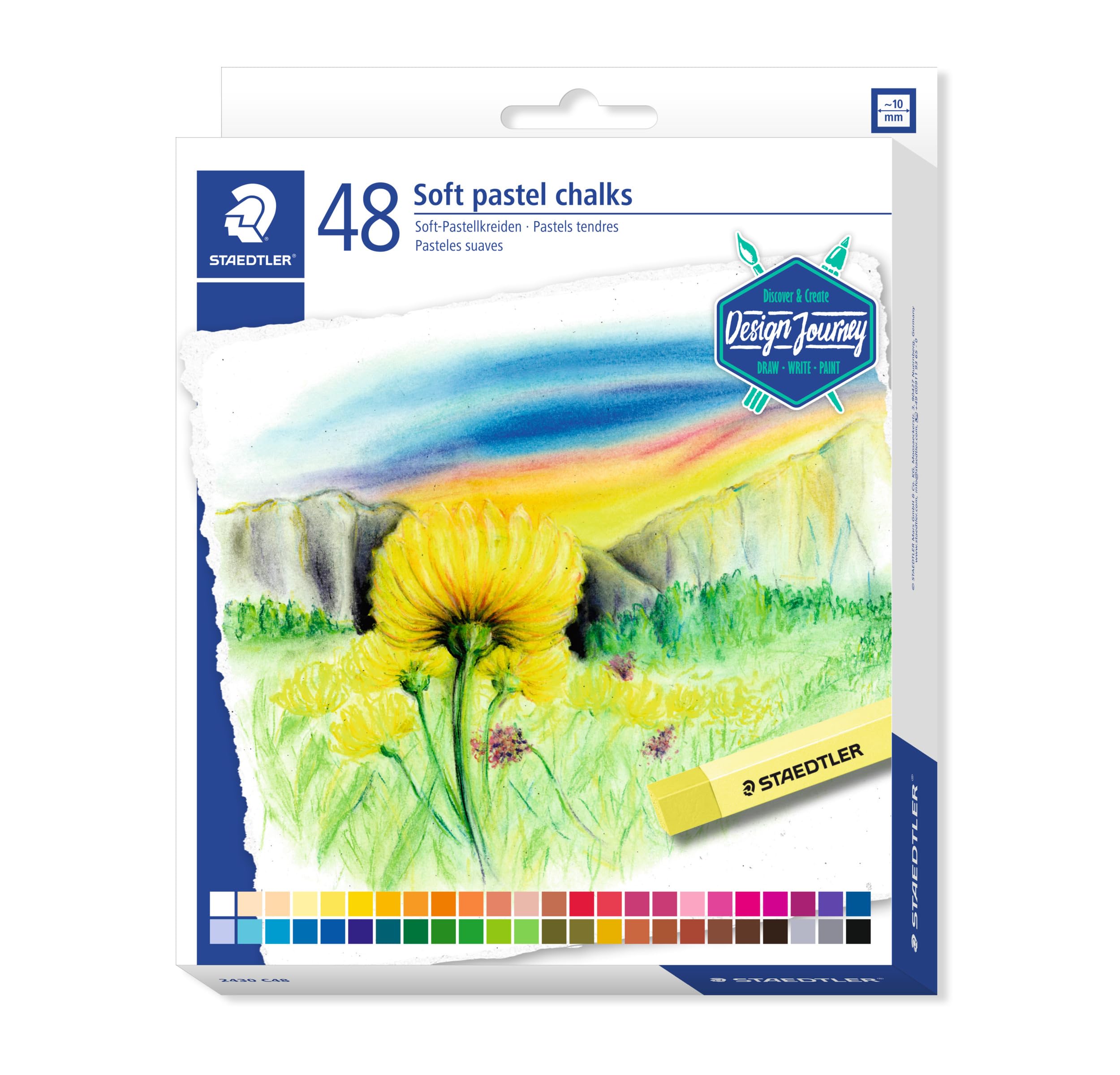 Staedtler karat soft pastel chalks box set of 48 assorted artists colours
