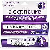Cicatricure Advanced Scar Gel, Proven Results in 2 Weeks, 1 oz (28 g) | Scar Gel for Face &amp; Body, Scar Treatment for Surgical Scars, Stretch Marks, Scars of Burns and Injuries, Acne Scar Treatment