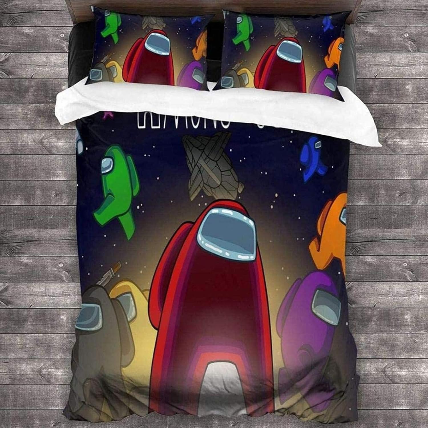YOMOCO Among Us A 3Piece Set Bedding and Duvet Cover, A Super Soft