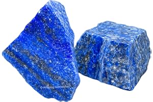 Amazing Gemstone 2 Pieces Lapis Lazuli Stone Crystals and Healing Stones, Raw Natural Rocks for Tumbling and DIY Raw Stones and Crystals