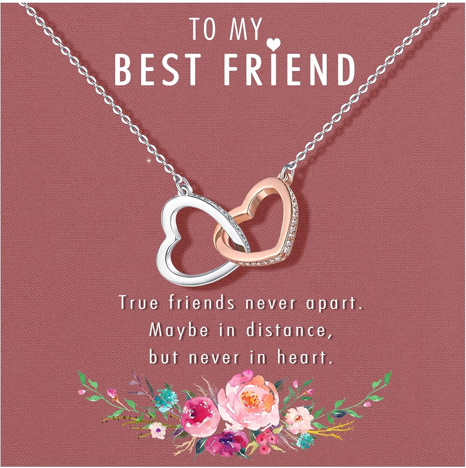 Kette Für Freundin Zum Geburtstag Bester Freund Kette, Geschenk für Freundschaft Kette, Herz Ketten