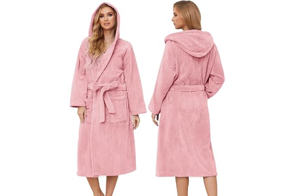 PJGGZ Hooded Bathrobe for Women, Soft Long Towel Robe for Women - Quick Dry yet Warm