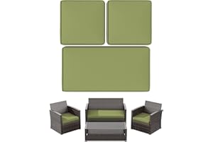 Snubbull 3 Pack Outdoor Patio Seat Cushions Replacement Covers Fit for 4 Pieces 4-Seater Wicker Rattan Patio Conversation Set