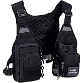 BASSDASH FV08 Ultra Lightweight Fly Fishing Vest for Men and Women Portable Chest Pack One Size Fits Most