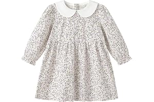 pureborn Baby Toddler Girl Dress Short and Long Sleeve Cotton Playwear Dresses 0-6T