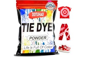 DOTUHAO Tie Dye Powder, Red Tie Dye for Clothes, Fabric Dye, Permanent & Washfast Powder Tie Dyes, Creative Dyes for Clothes(